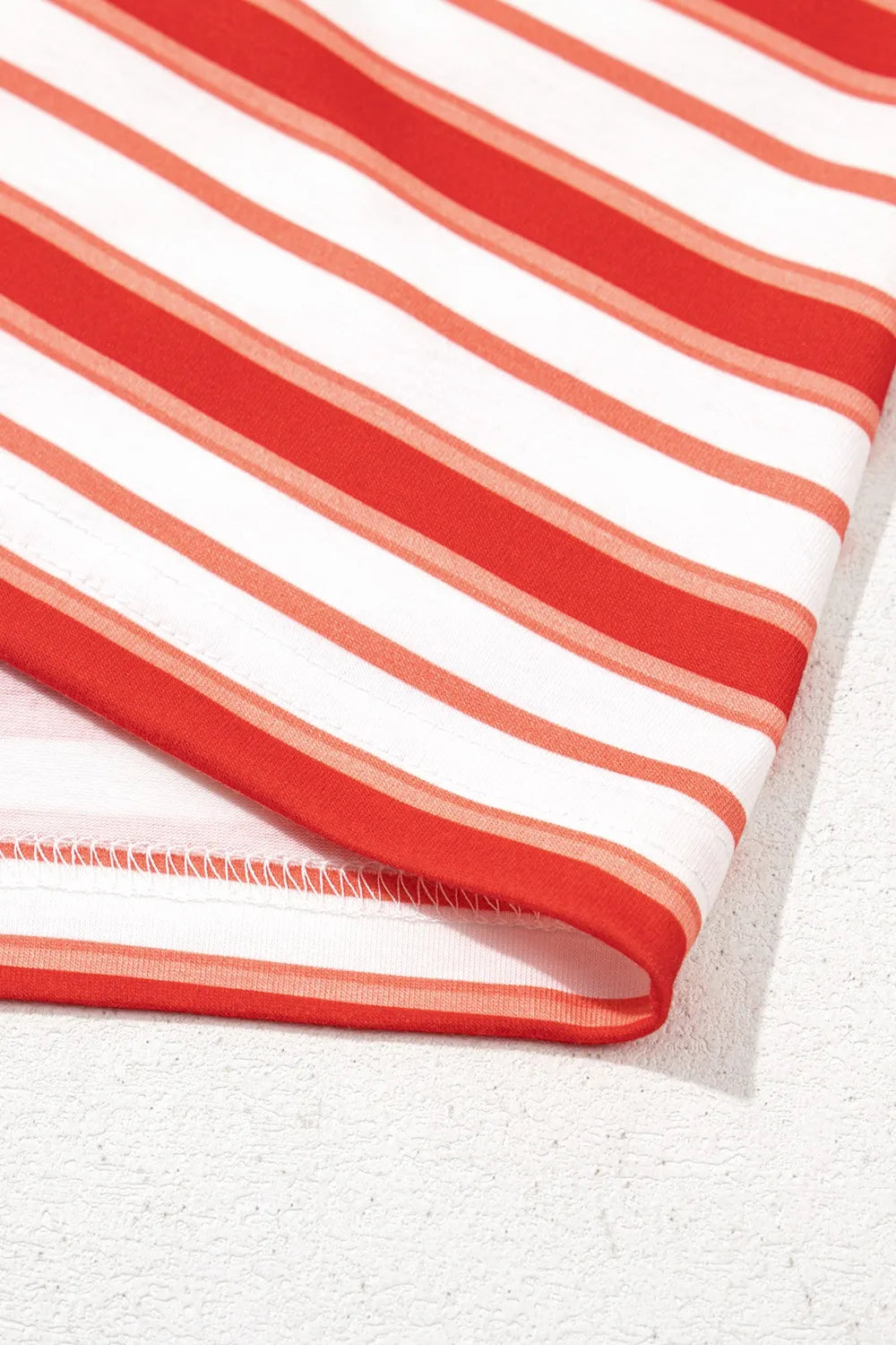 Stripe Print Contrast Collar Raglan Sleeve T Shirt - Velora Luxury Fashion