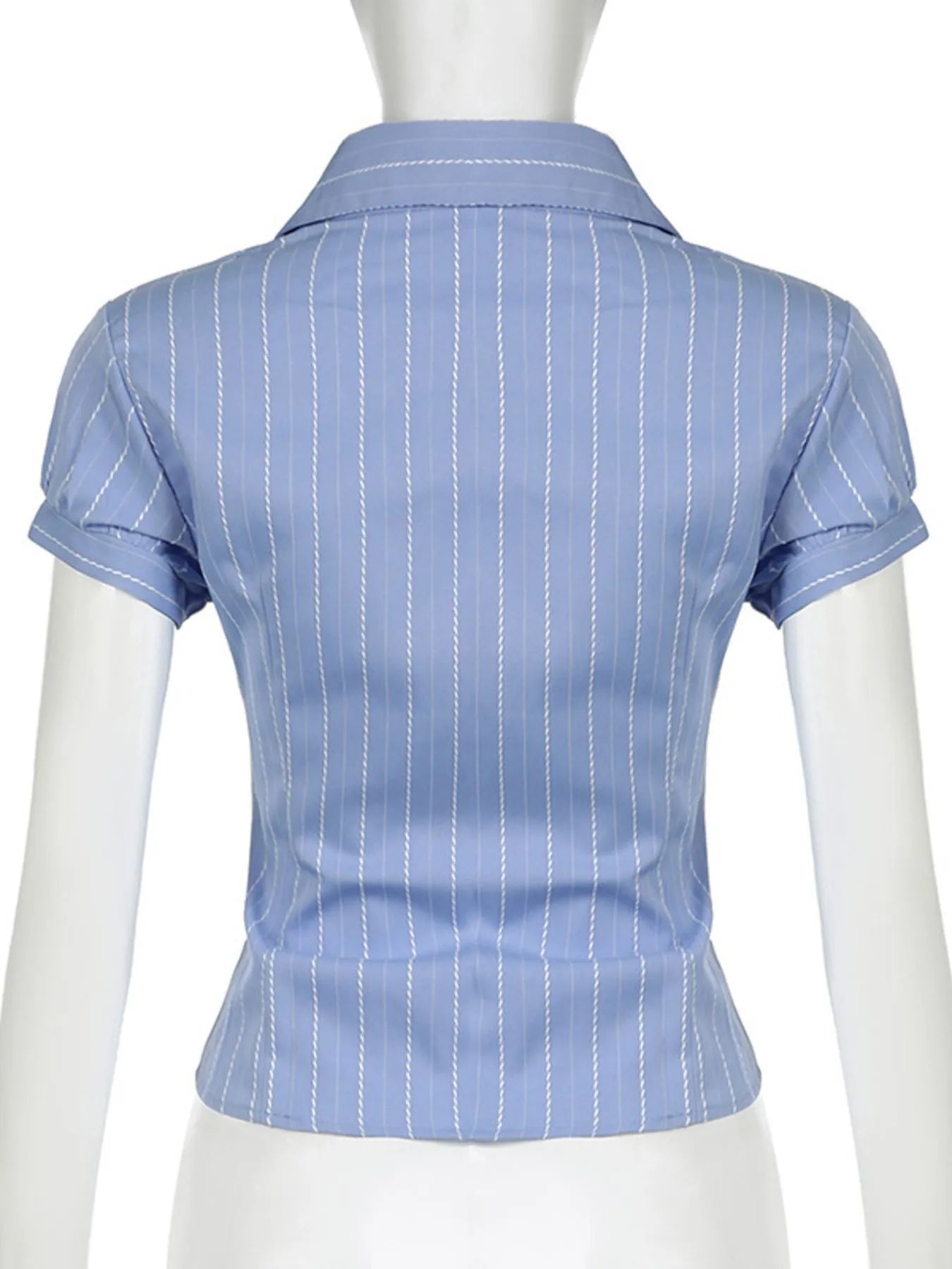 Striped Button-Down Collared Neck Shirt - Velora Luxury Fashion