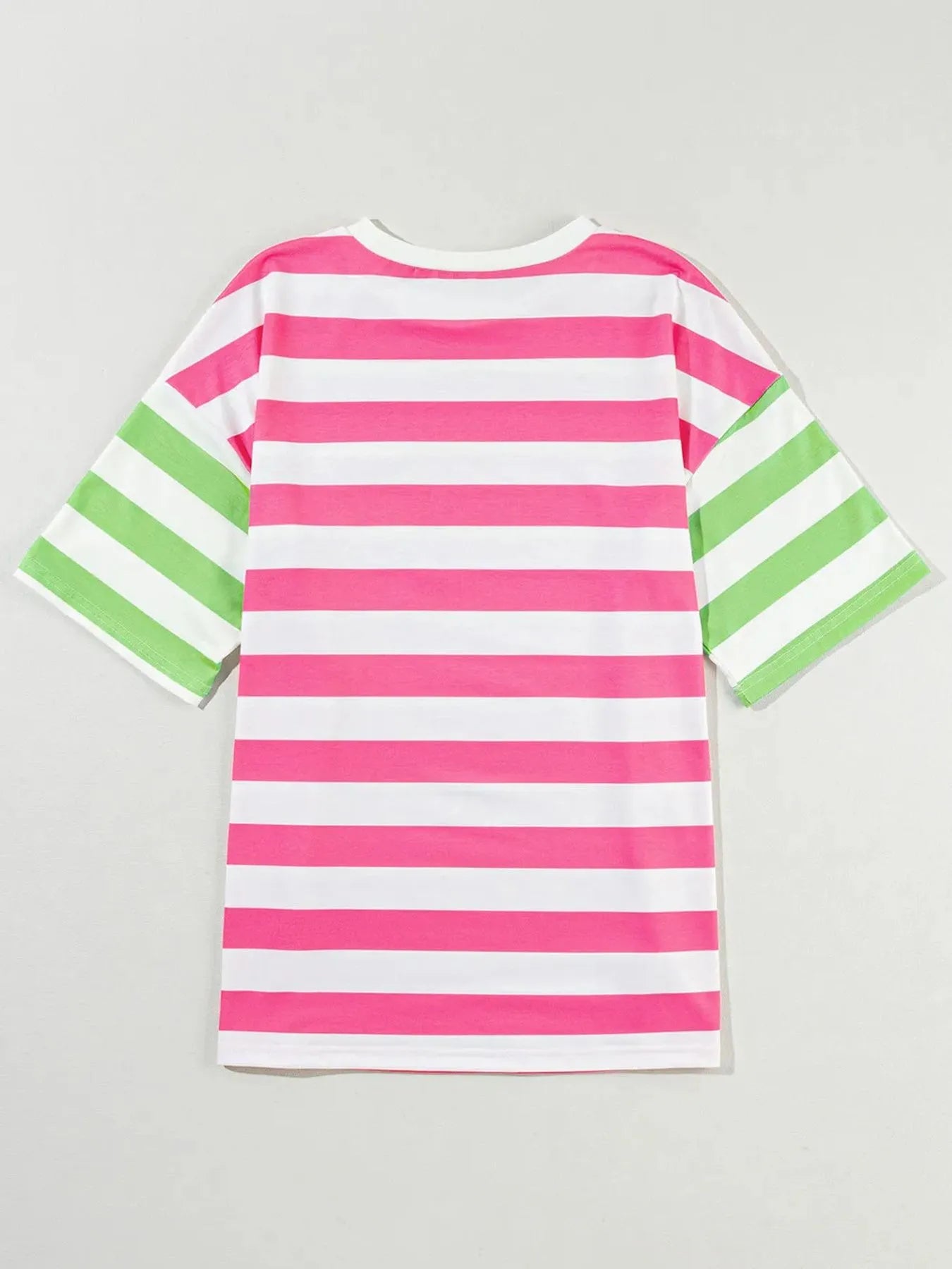 Striped Oversized Short Sleeve T-Shirt - Velora Luxury Fashion
