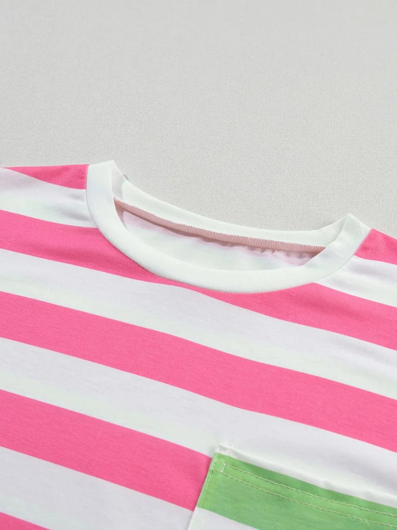 Striped Oversized Short Sleeve T-Shirt - Velora Luxury Fashion