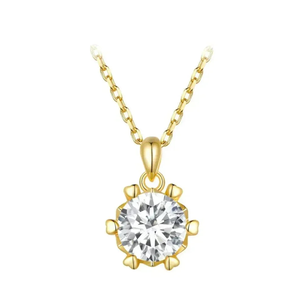 Stunning 1 Carat Moissanite Pendant Necklace | 925 Sterling Silver | Wedding & Bridal Fine Jewelry - Velora Luxury Fashion