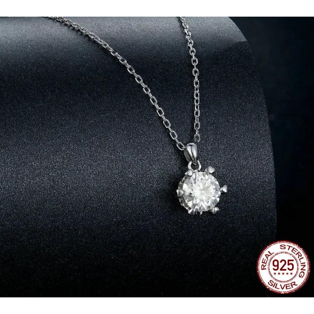 Stunning 1 Carat Moissanite Pendant Necklace | 925 Sterling Silver | Wedding & Bridal Fine Jewelry - Velora Luxury Fashion