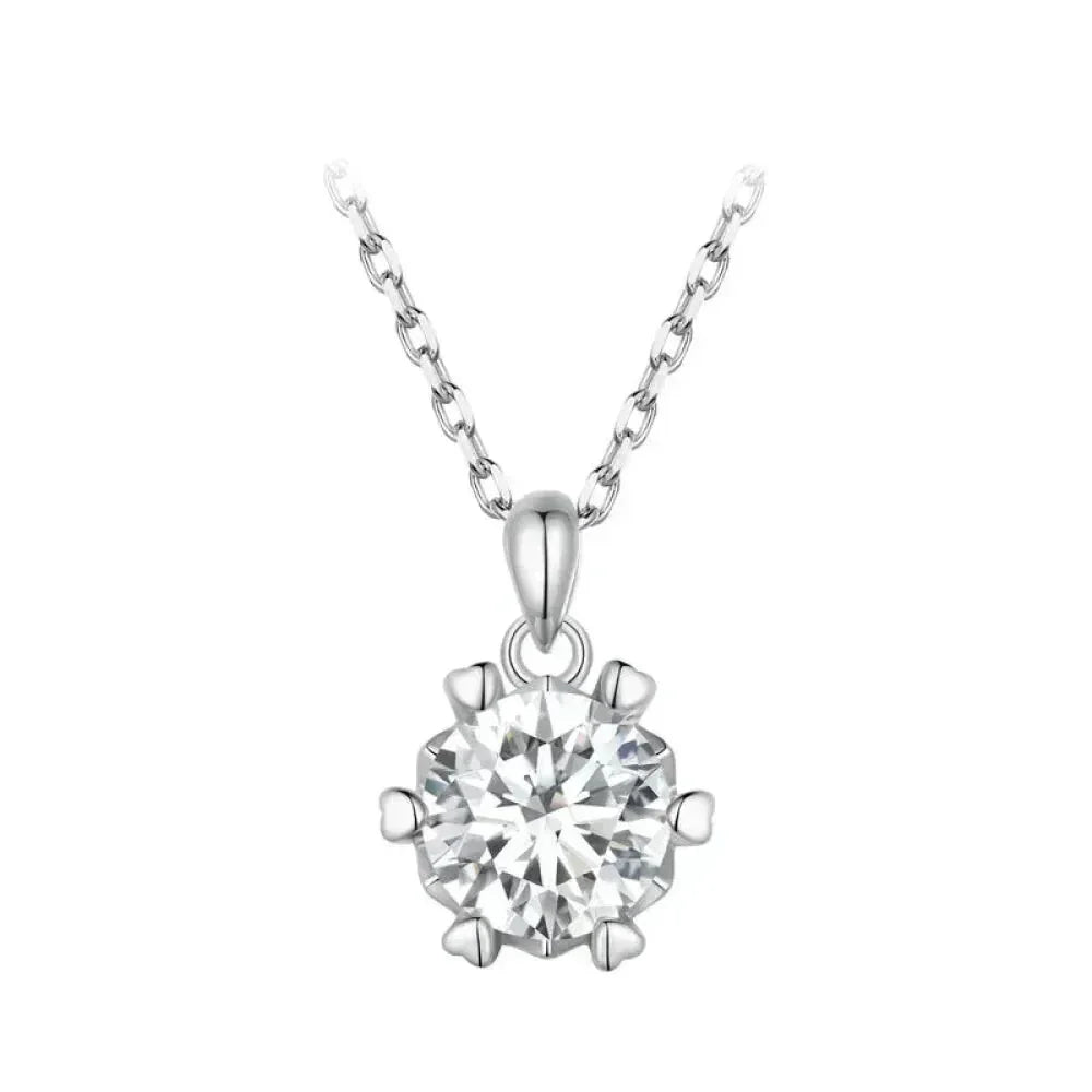 Stunning 1 Carat Moissanite Pendant Necklace | 925 Sterling Silver | Wedding & Bridal Fine Jewelry - Velora Luxury Fashion