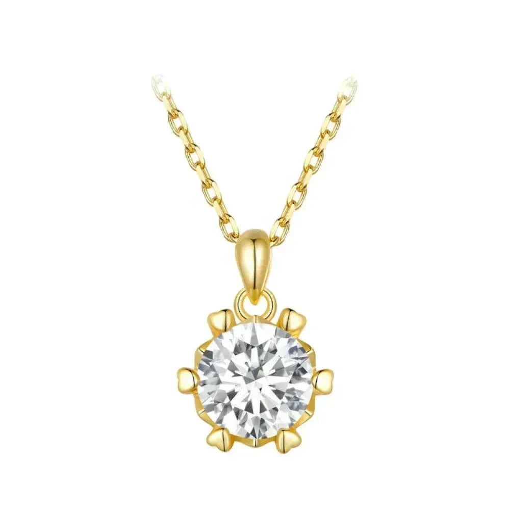Stunning 1 Carat Moissanite Pendant Necklace | 925 Sterling Silver | Wedding & Bridal Fine Jewelry - Velora Luxury Fashion