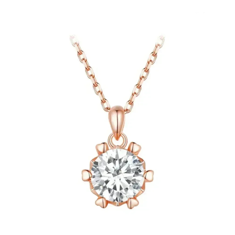Stunning 1 Carat Moissanite Pendant Necklace | 925 Sterling Silver | Wedding & Bridal Fine Jewelry - Velora Luxury Fashion