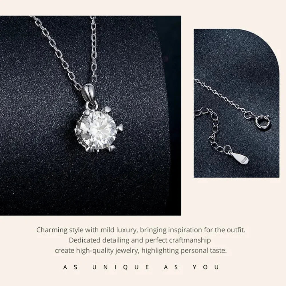 Stunning 1 Carat Moissanite Pendant Necklace | 925 Sterling Silver | Wedding & Bridal Fine Jewelry - Velora Luxury Fashion
