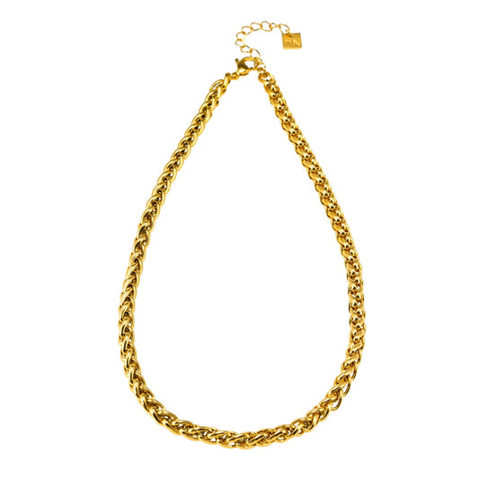 Style ABBOT: Interwoven Oval Hoop Chunky Necklace - Velora Luxury Fashion