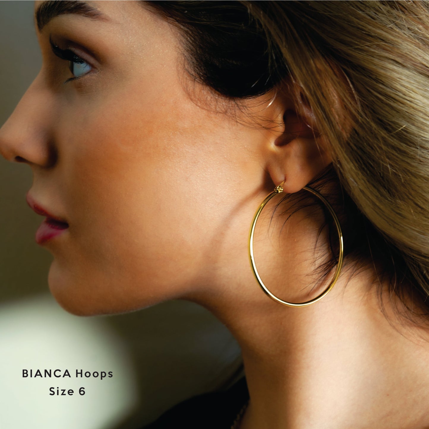 Style BIANCA Gold: Classic Essential Everyday Basic Round Gold Hoops. Available in 7 Sizes - 1cm to 6cm - Velora Luxury Fashion