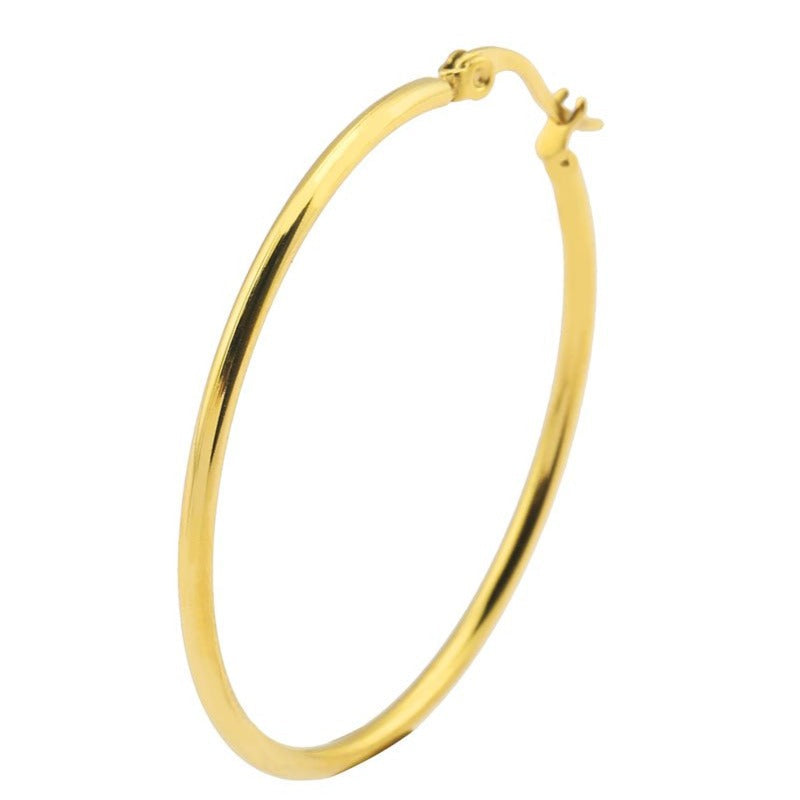 Style BIANCA Gold: Classic Essential Everyday Basic Round Gold Hoops. Available in 7 Sizes - 1cm to 6cm - Velora Luxury Fashion