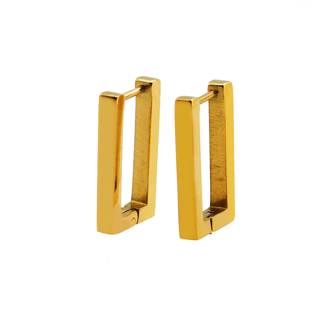 Style DELILAH: Rectangular Mini Hoop Earrings in Gold - Velora Luxury Fashion