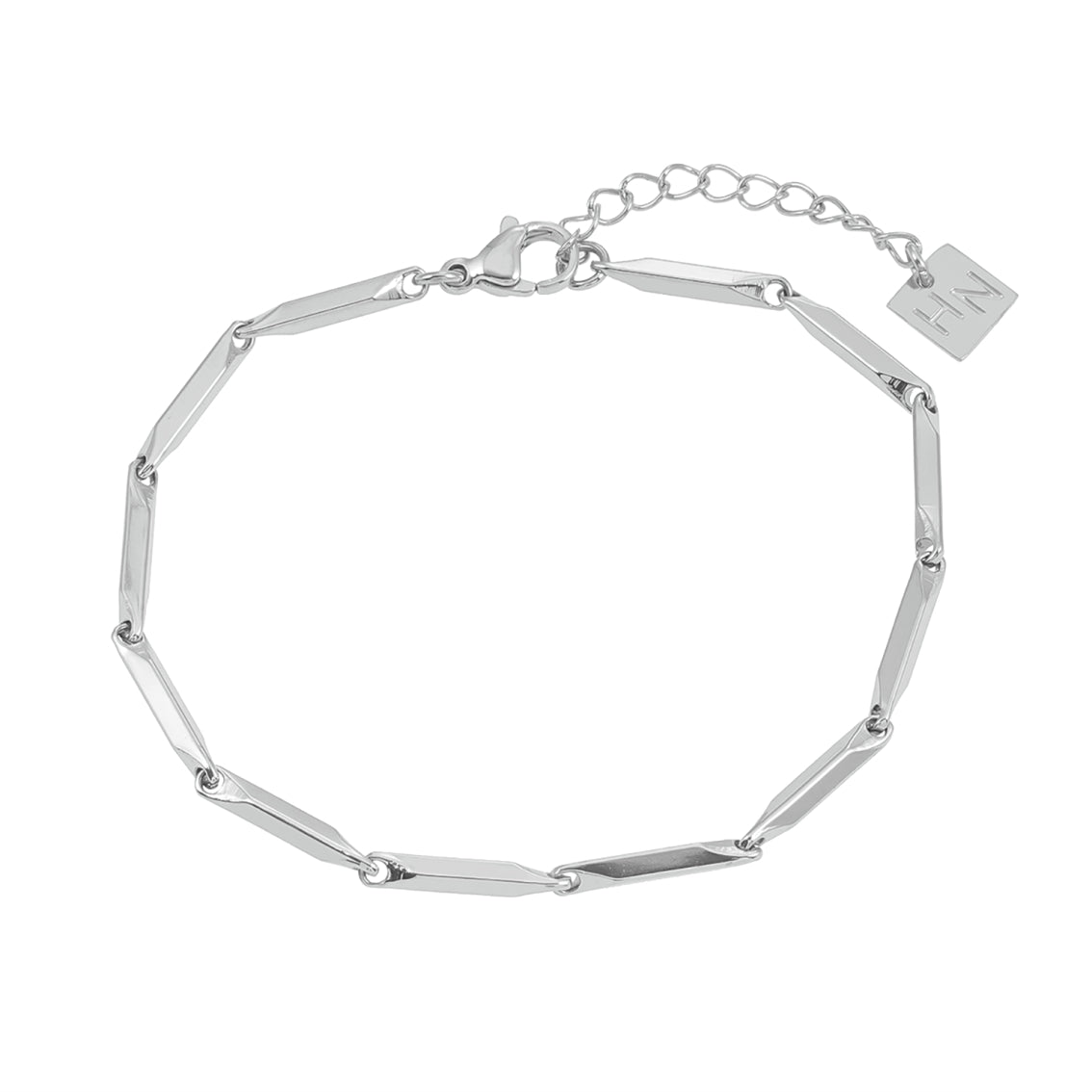 Style ITARSI Silver: Minimalist Geometric Shaped Beaded Chain Bracelet - Velora Luxury Fashion