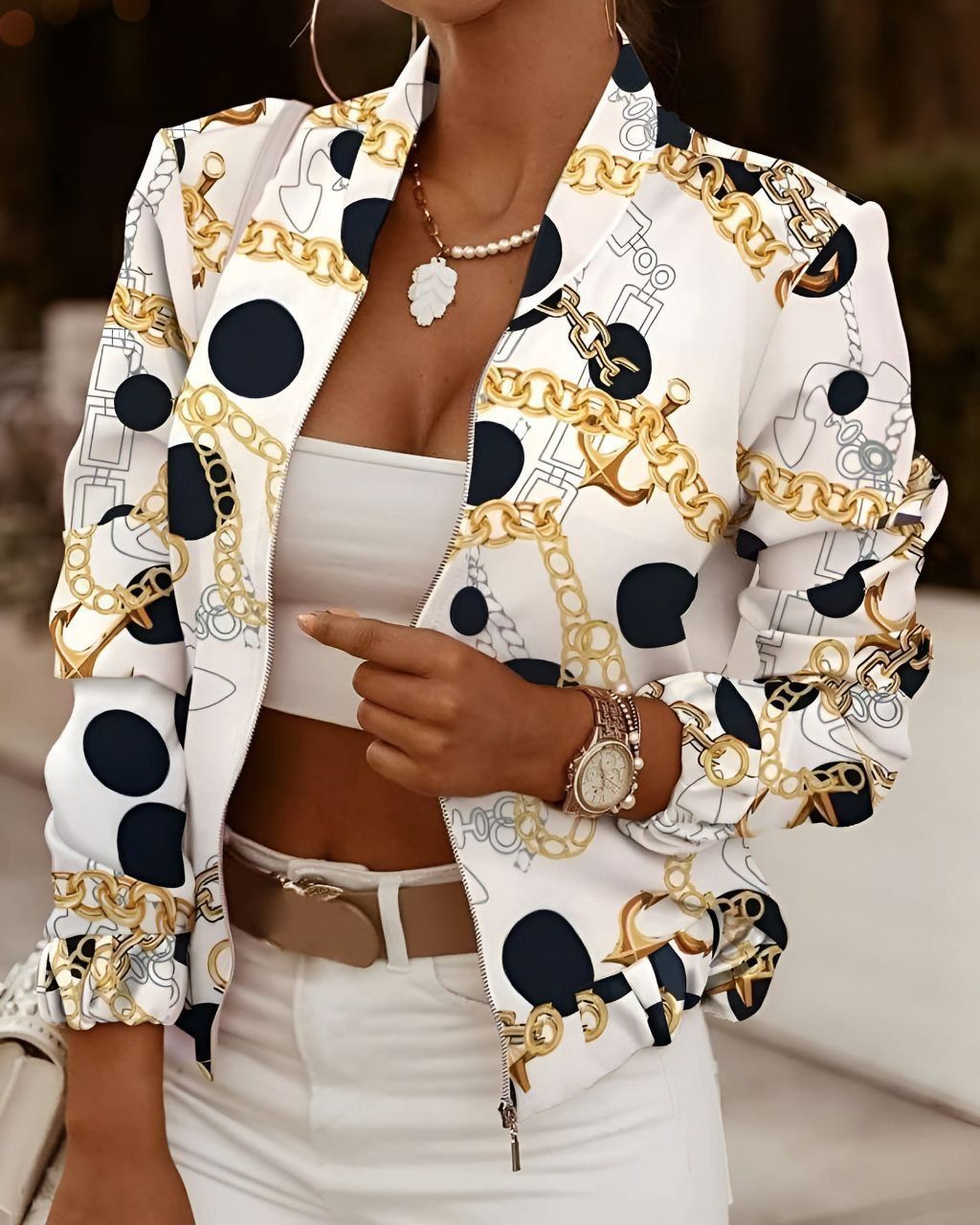 Stylish Bomber Jacket - Velora Luxury Fashion