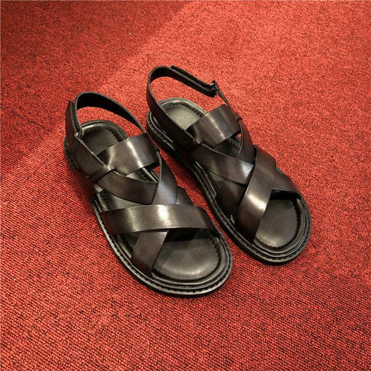 Summer Genuine Leather Casual Sandals Men