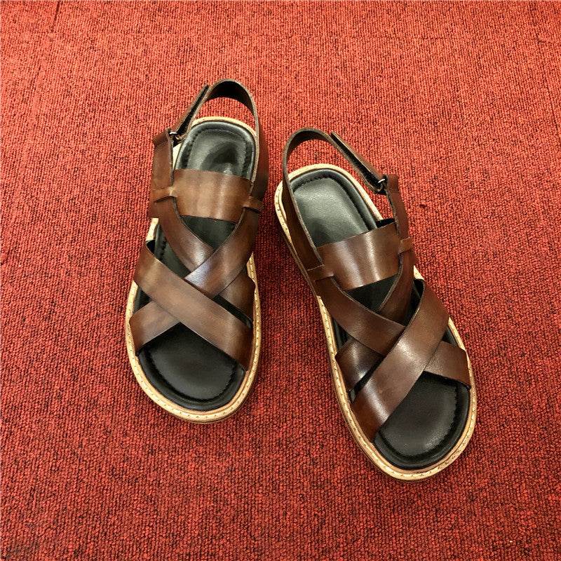 Summer Genuine Leather Casual Sandals Men EX-STOCK Canada