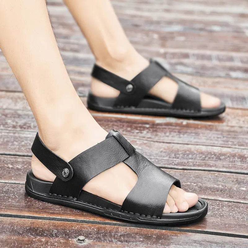 Summer Men's Leather Sandals Plus Size Roman Beach Shoes EX-STOCK Canada