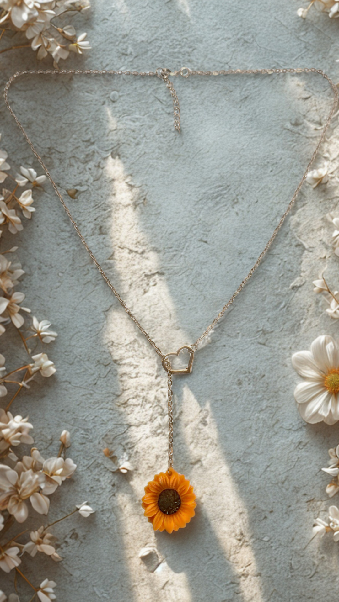 Sunflower Love Lariat Necklace - Velora
