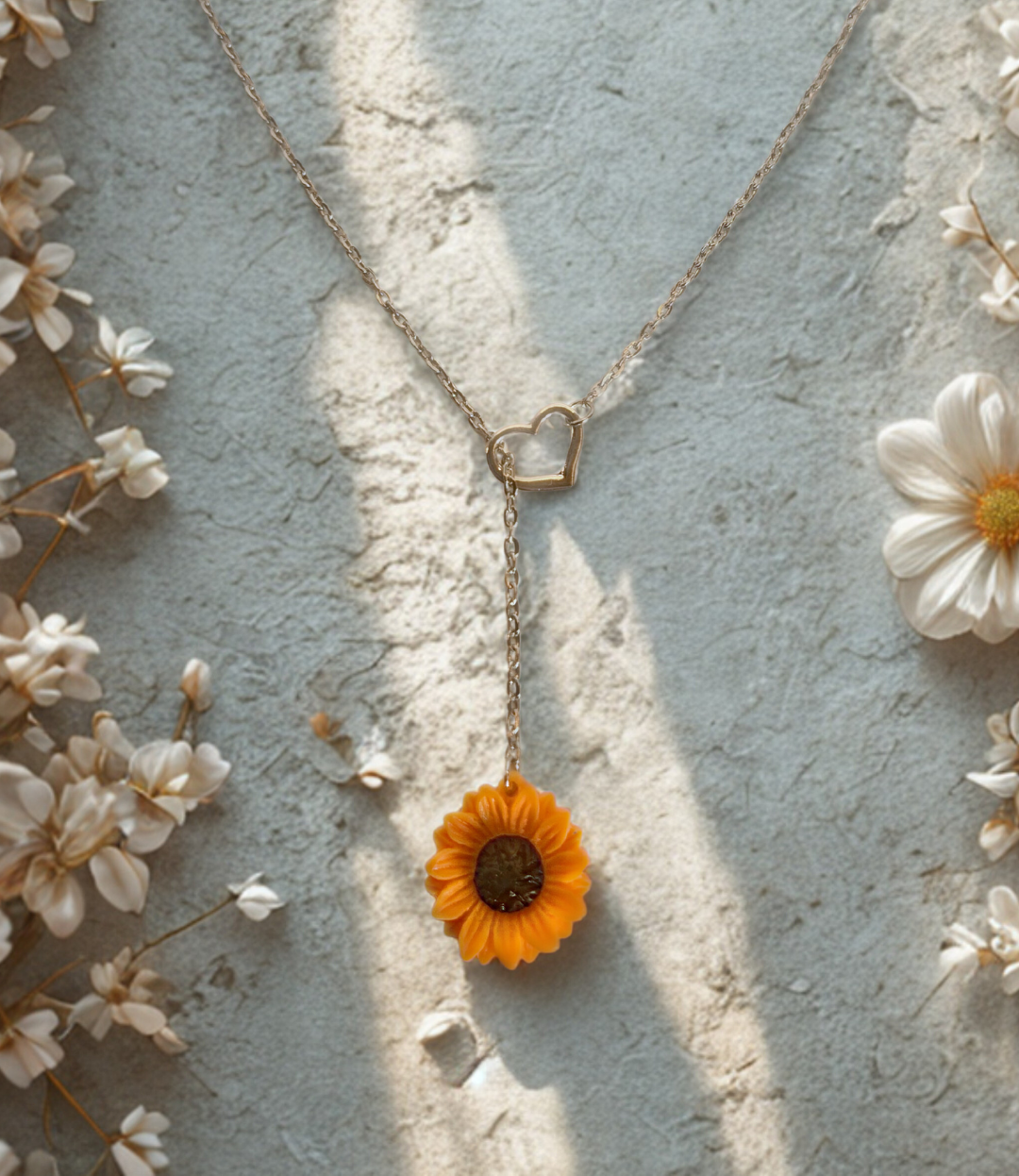 Sunflower Love Lariat Necklace - Velora