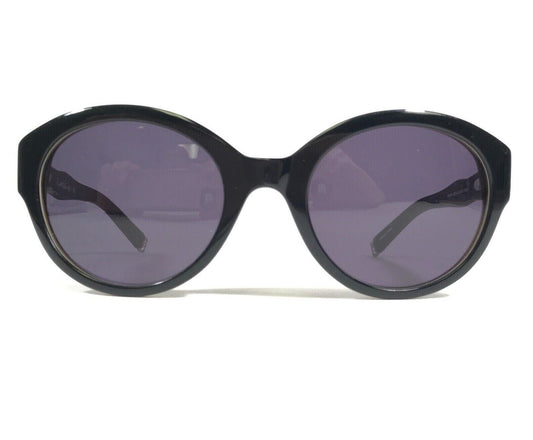 Sunglasses DIAGRAM BLACK WOOD Brown Round Frames w Purple Lenses - Velora Luxury Fashion