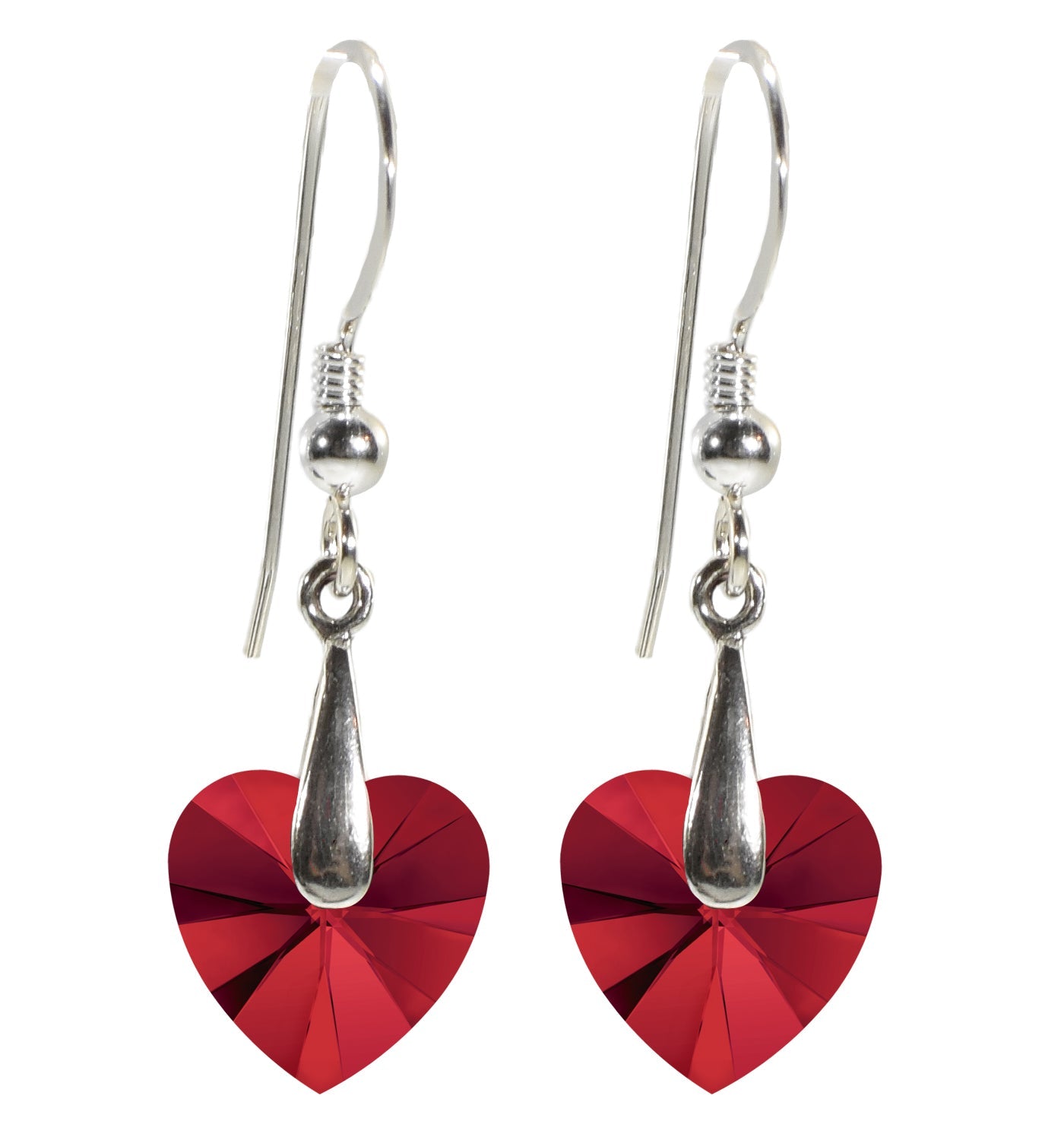 Swarovski Crystal Heart Drop Earrings 925 Sterling Silver - Velora Luxury Fashion