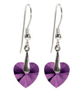 Swarovski Crystal Heart Drop Earrings 925 Sterling Silver - Velora Luxury Fashion