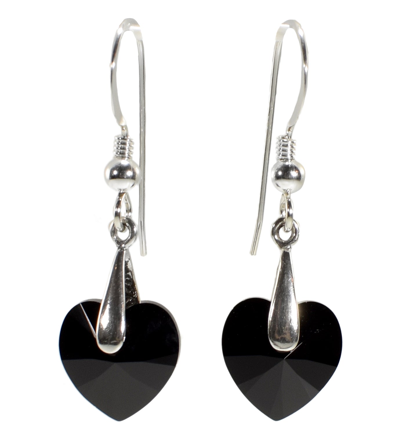 Swarovski Crystal Heart Drop Earrings 925 Sterling Silver - Velora Luxury Fashion