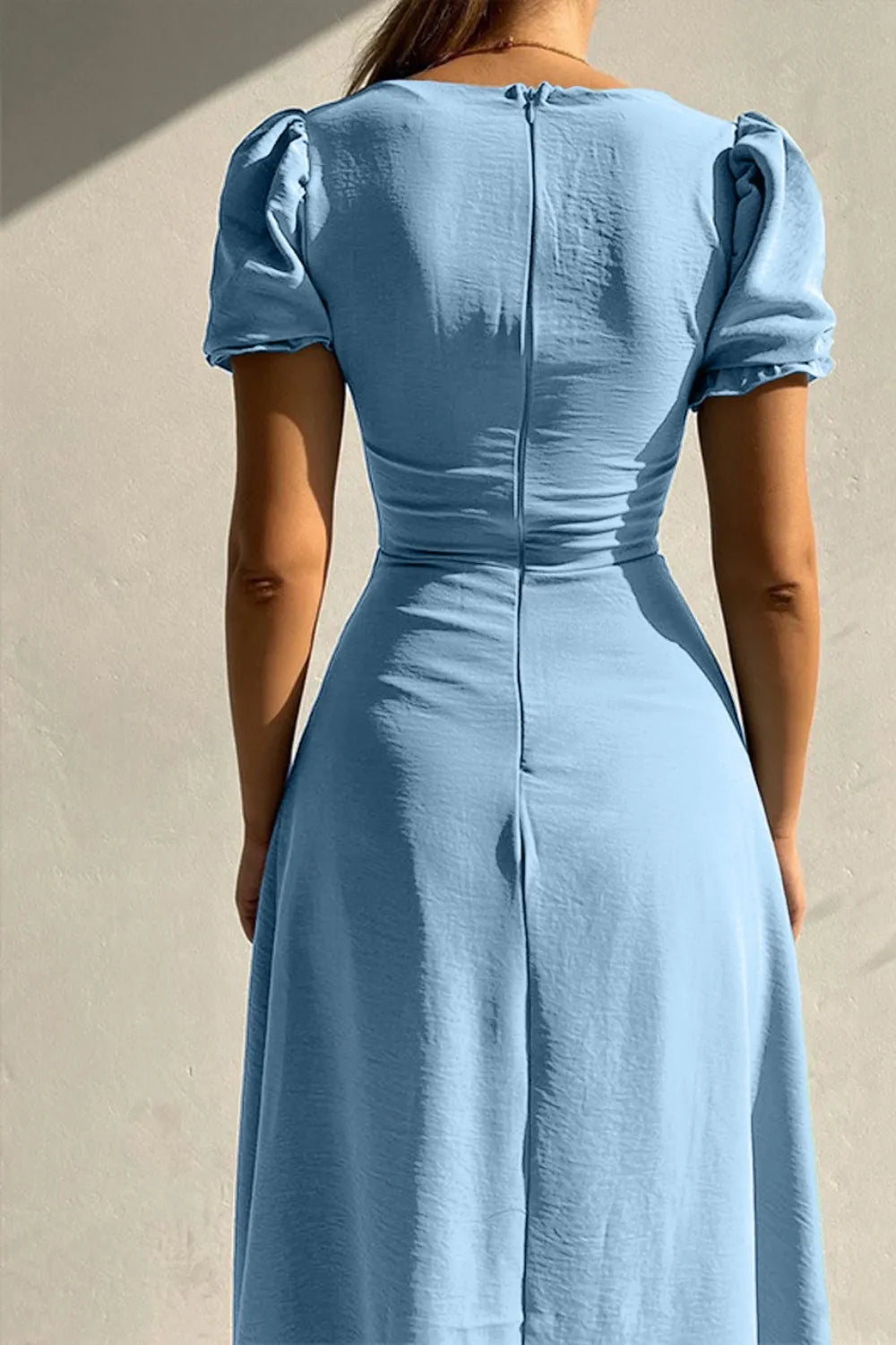 Sweetheart Neck Short Sleeve Dress - Velora Luxury Fashion