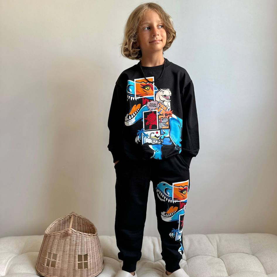 T-Rex Square Boys Joggers Set - Velora Luxury Fashion