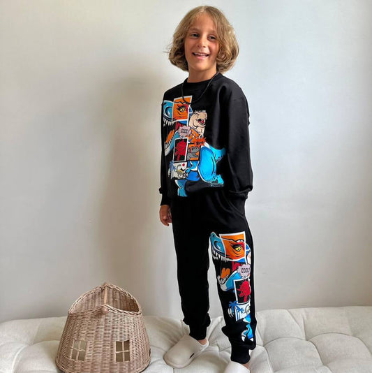 T-Rex Square Boys Joggers Set - Velora Luxury Fashion