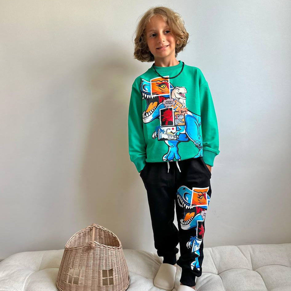 T-Rex Square Boys Joggers Set - Velora Luxury Fashion