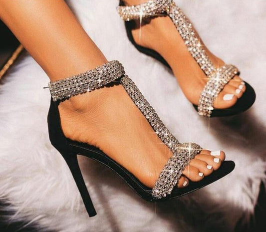 T Strap Sandal Heel - Velora Luxury Fashion