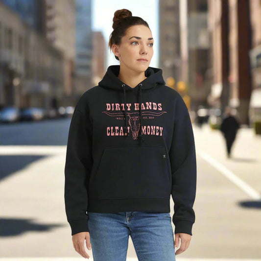 DHCM Women's Longhorn Hoodie Boutique of Leathers/Open Road