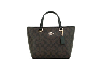 Coach (CA613) Alice Small Brown Black Crossgrain Leather Satchel Crossbody Convertible Bag