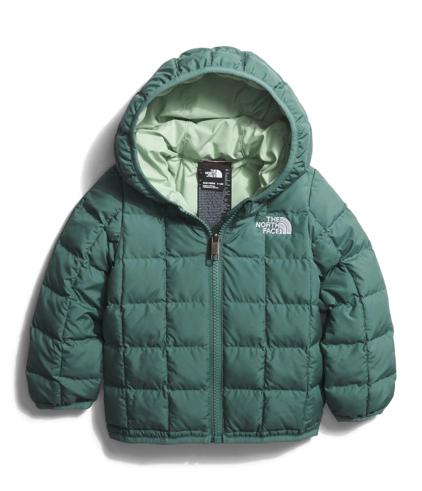 THE NORTH FACE Baby Reversible ThermoBall Insulated Hooded Jacket Dark Sage 6-12 Months - Velora Luxury Fashion