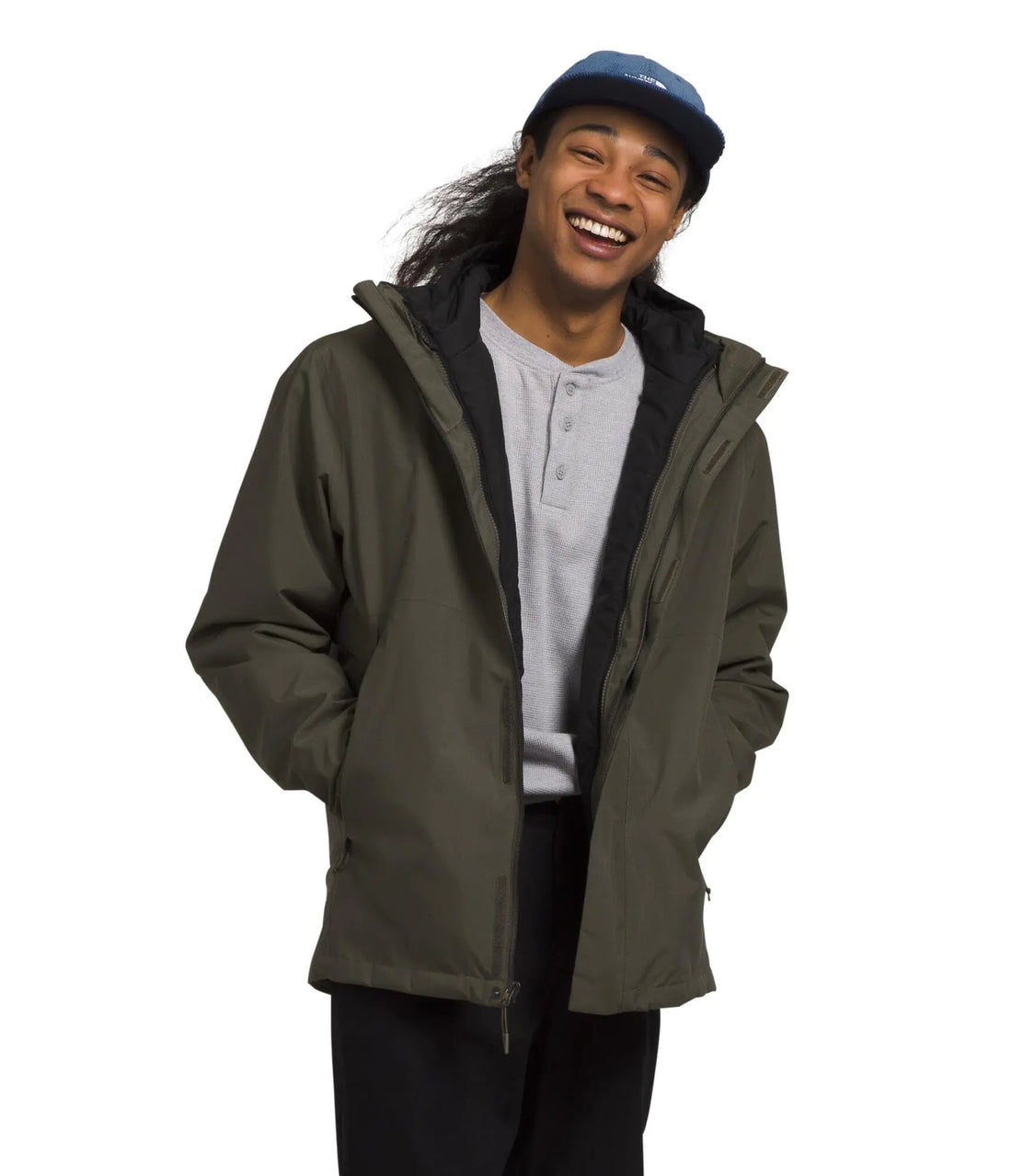 THE NORTH FACE Mens Carto Triclimate Waterproof Jacket New Taupe Green/TNF Black-NPF Medium - Velora Luxury Fashion