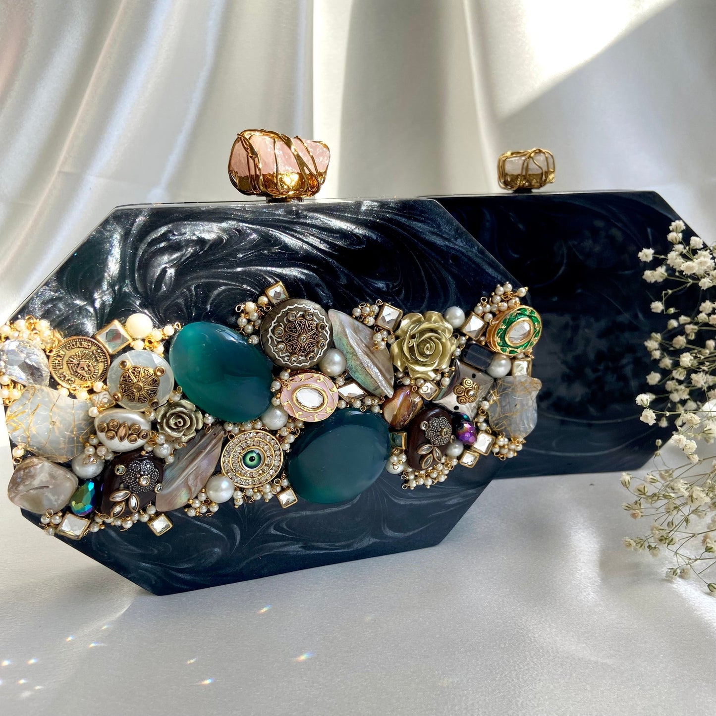 TREASURE Clutch Black - Velora Luxury Fashion