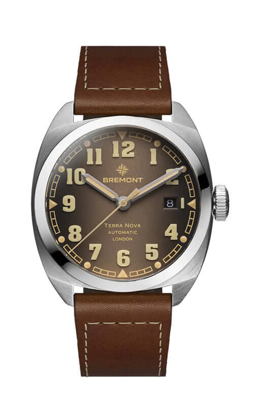 Bremont Terra Nova 40.5 Date 'Caramel' TN40-DT-SS-BR-L-S - Velora
