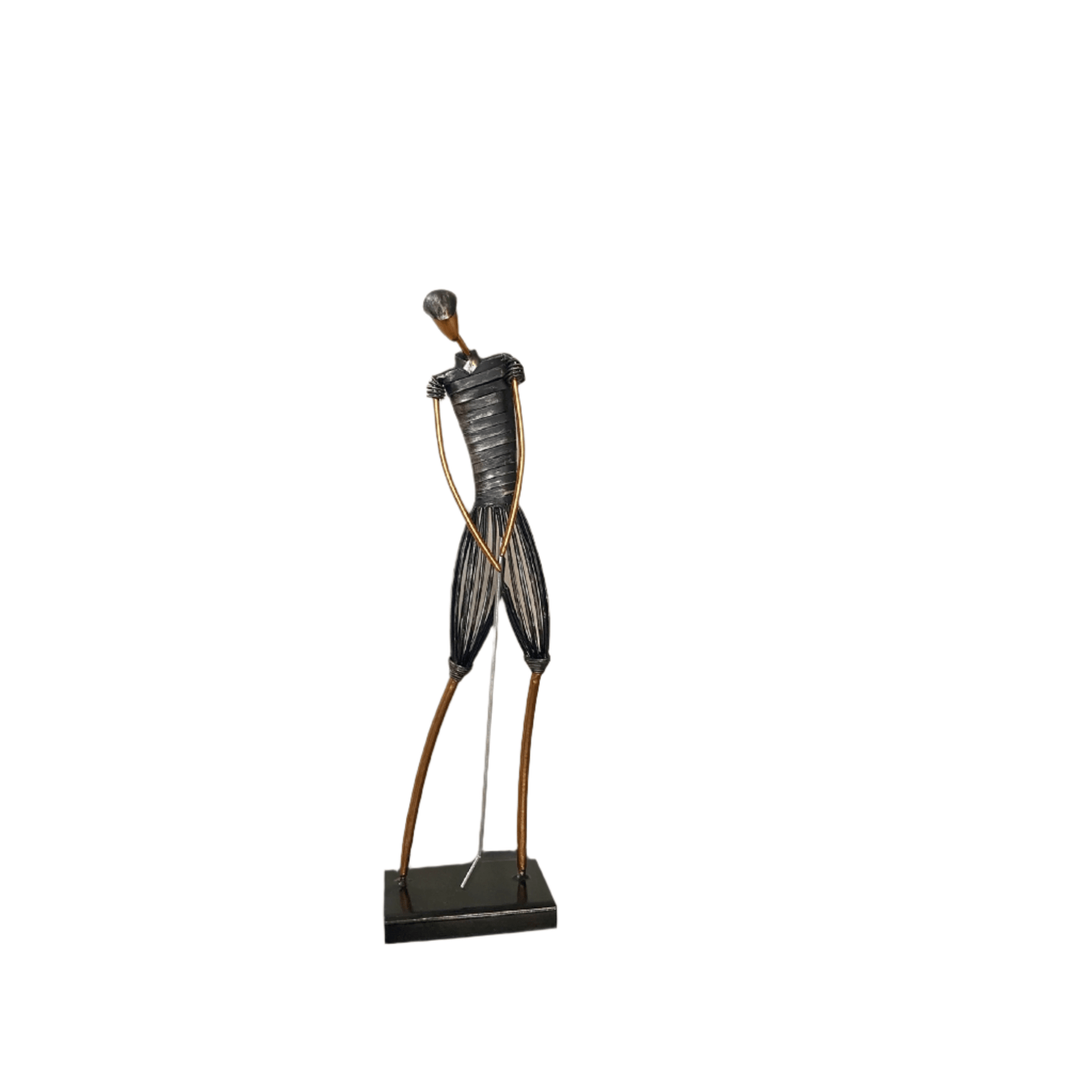 Table Sculpture-Metal Figurine Man Playing Golf - Velora Luxury Fashion