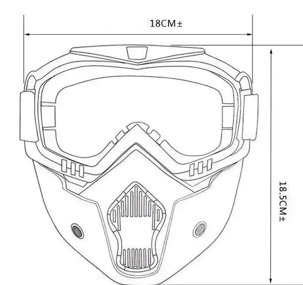 Tactical goggles for motorcycle helmet - Velora