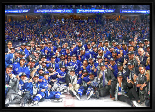 Tampa Bay Lightning Framed 20x29 2021 Stanley Cup Champion Team Photo Canvas - Velora Luxury Fashion