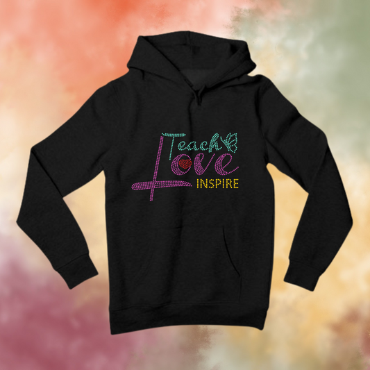 Teach Love Inspire Rhinestone Shirt – Teacher Appreciation Sparkle Bling Tee | Blingdazzel