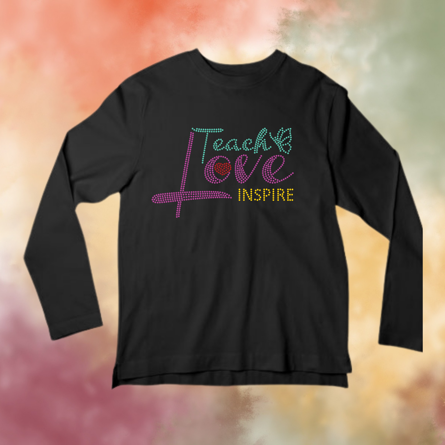 Teach Love Inspire Rhinestone Shirt – Teacher Appreciation Sparkle Bling Tee | Blingdazzel