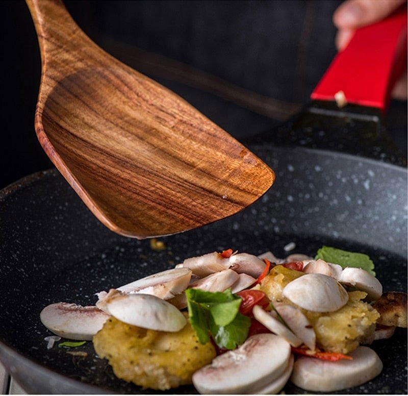 Teak Wooden Cooking Set - Velora Luxury Fashion