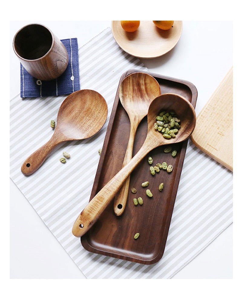 Teak Wooden Cooking Set - Velora Luxury Fashion