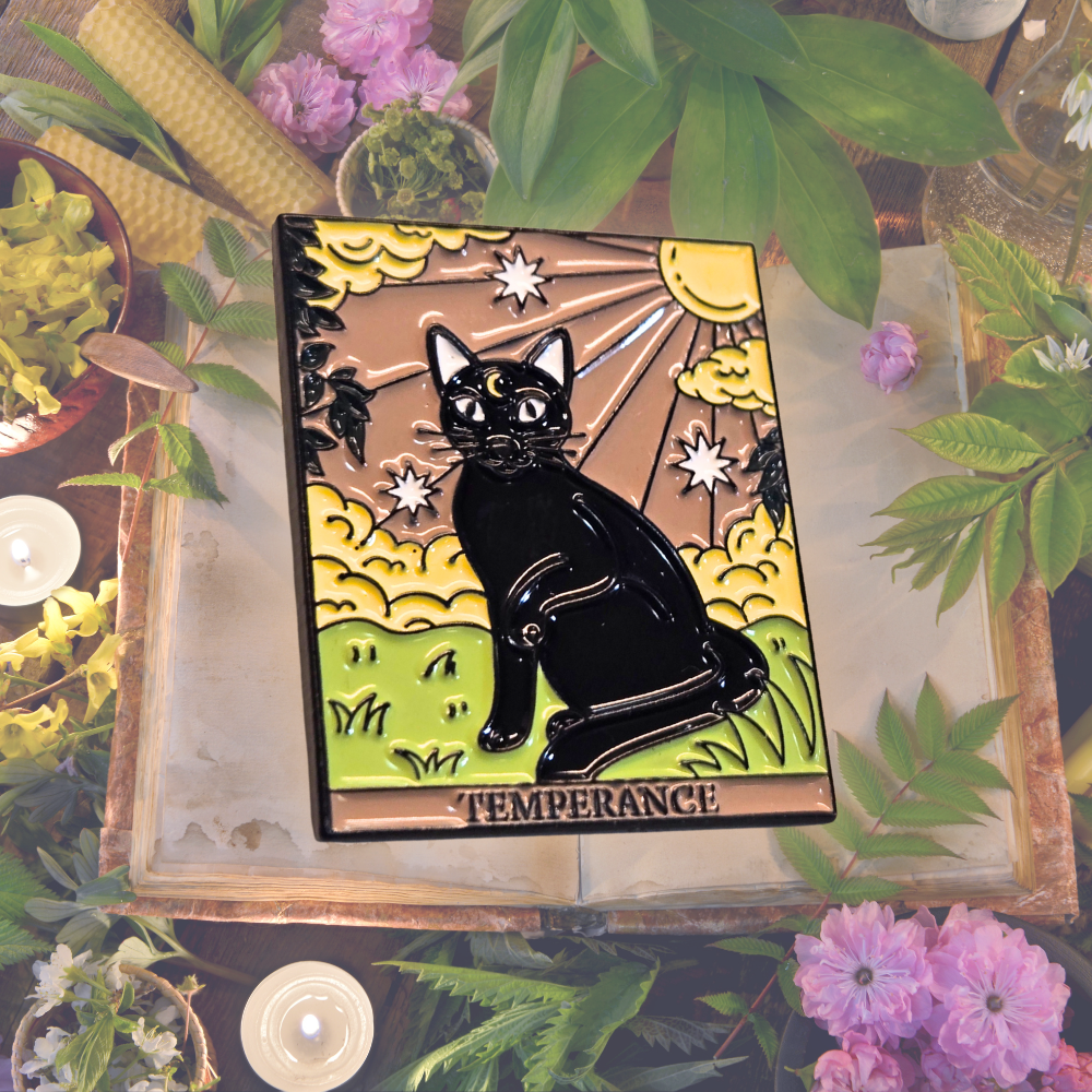 "Temperance" Cat Tarot Card | Collectible Pin - Velora