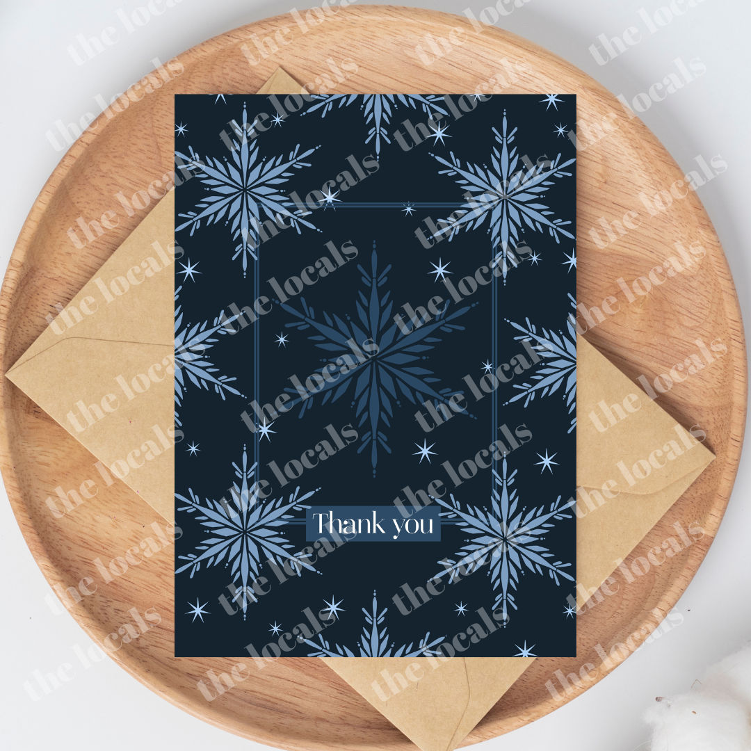 Thank You Snowflake Greeting Card - Velora Luxury Fashion