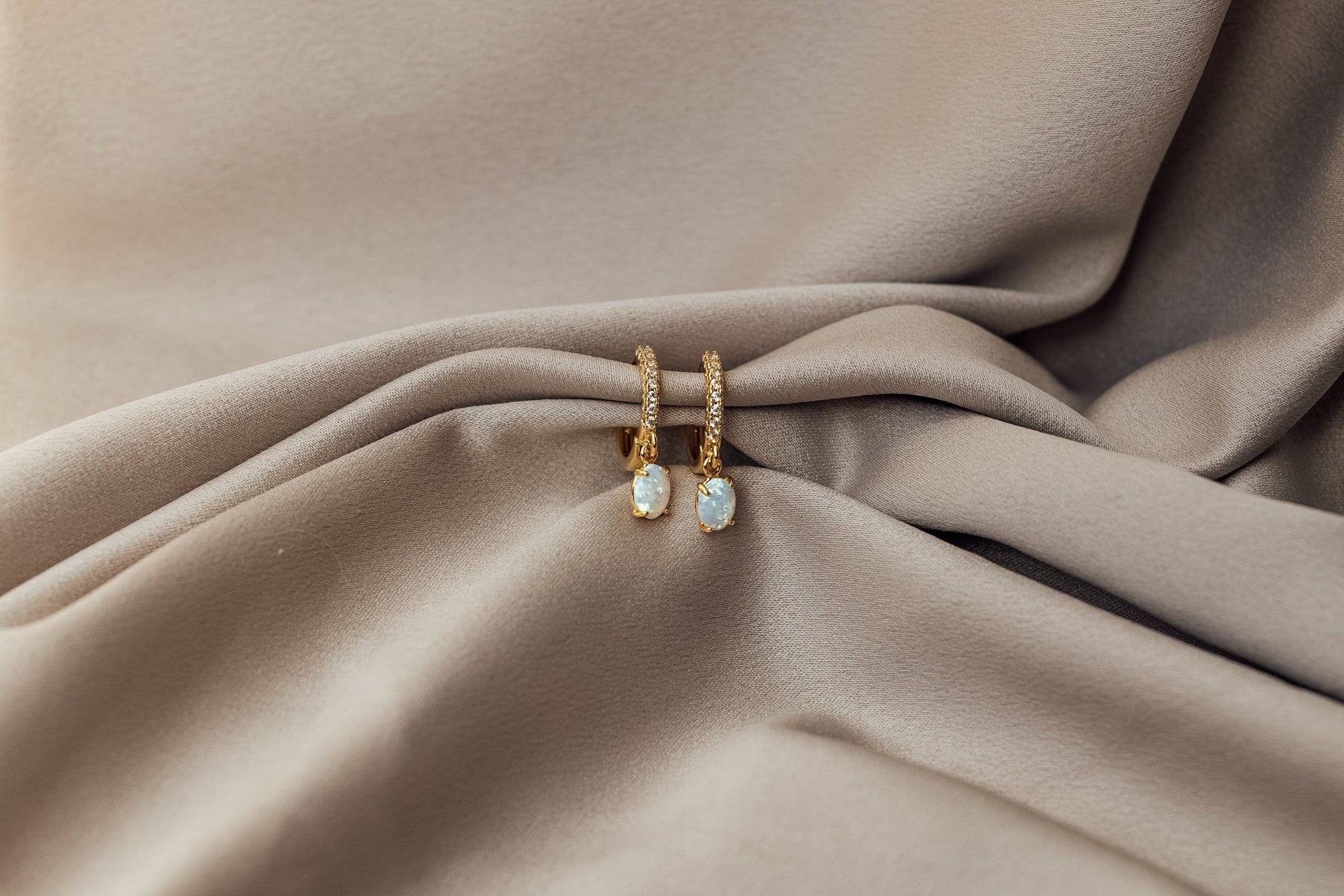 The Adeline CZ Opal Hoop Earrings - Velora Luxury Fashion