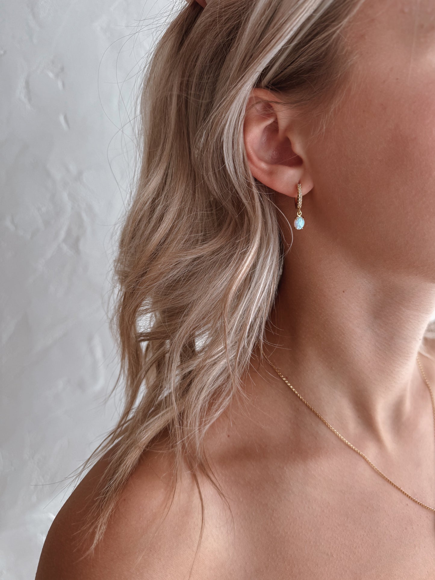 The Adeline CZ Opal Hoop Earrings - Velora Luxury Fashion