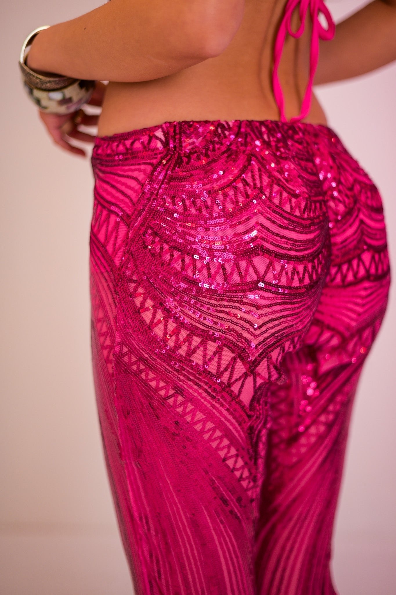 The Pink Sabrina Sequin Catsuit - Velora Luxury Fashion