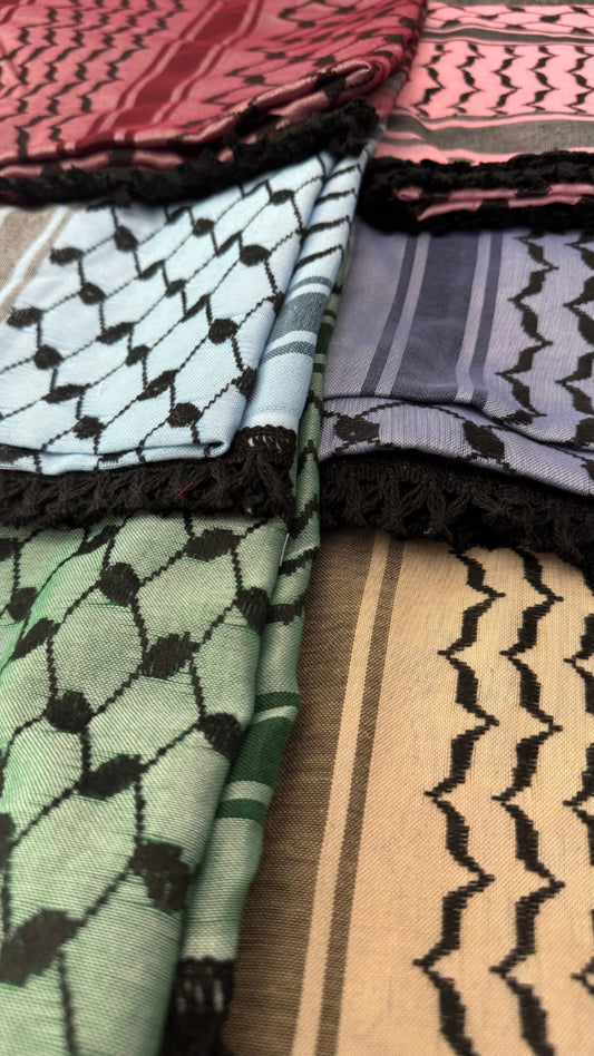 Echoes – Lavender Haze Kufiya (Keffiyeh) | Made in Jordan - Velora Luxury Fashion