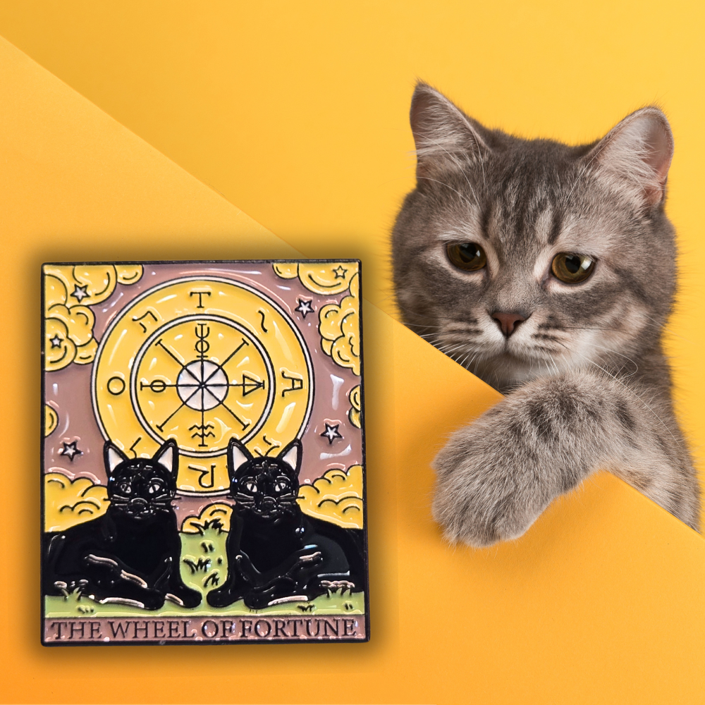 "The Wheel of Fortune" Cat Tarot Card | Collectible Pin - Velora